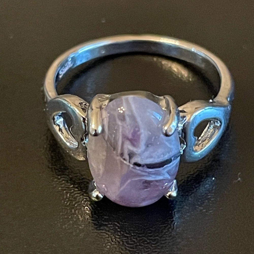 Elegant purple amethyst S925 silver ring size 9.5 - Picture 1 of 9